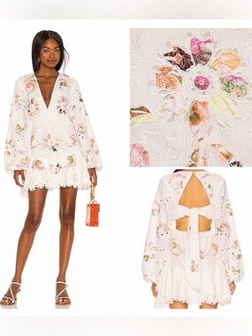 HEMAND AND NANDITA Cora Frilly Mini Dress in Motley